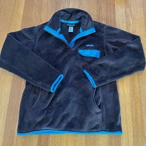 Patagonia Women's Retro Re-Tool Snap-T Pullover Size Medium Chocolate Brown/Teal